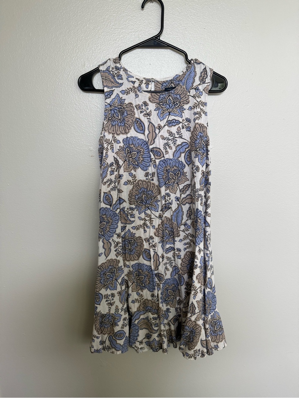 Tommy Hilfiger Sleeveless Floral Dress in Blue and Cream